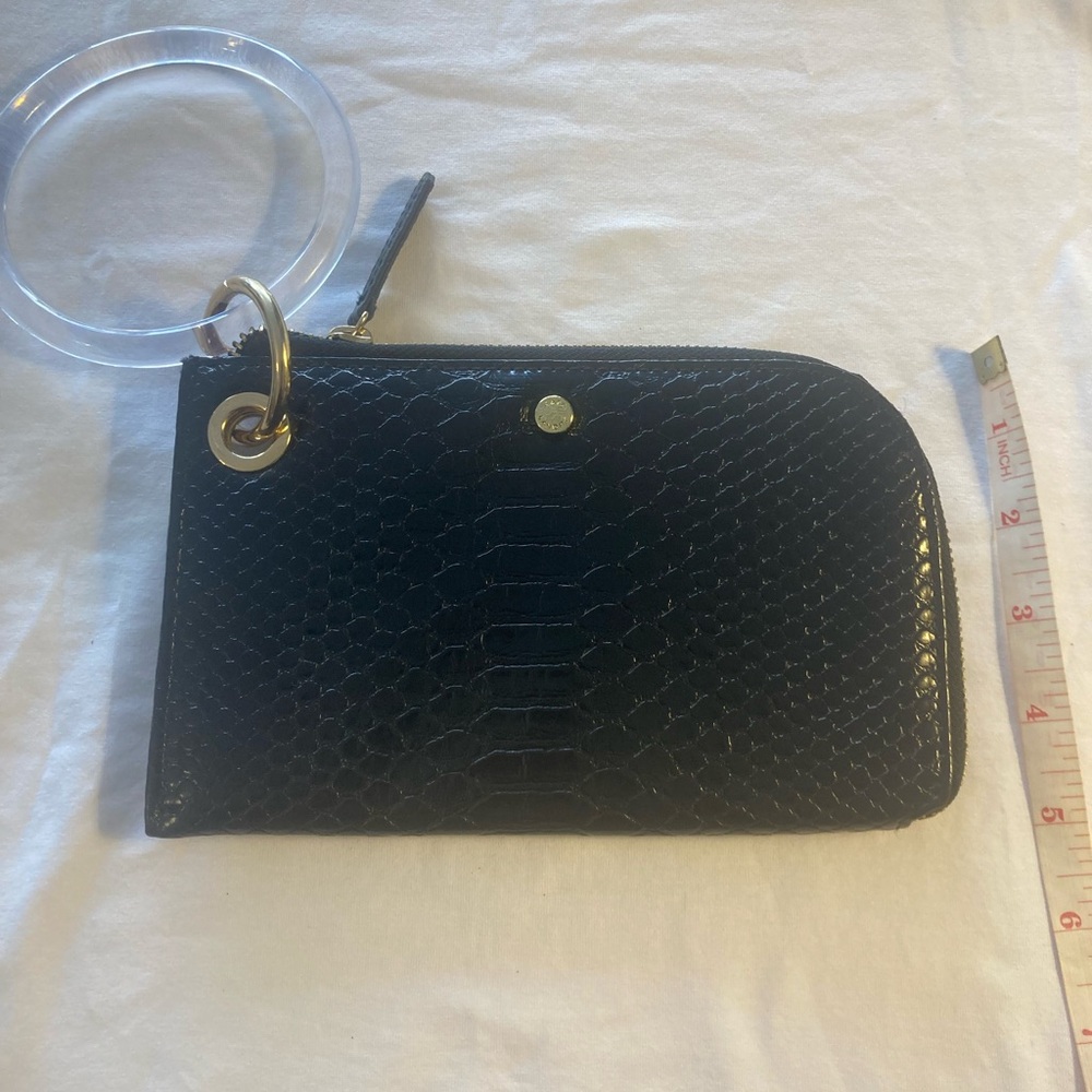 Kate Landry Black Snakeskin Wristlet with Clear Bracelet - EUC - Picture 5 of 15